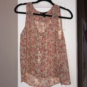 Floral sheer tank top